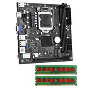 Loufy Placa Base de Escritorio ITX H61 con 2X8G DDR3 1600MHz RAM CPU LGA 1155 Compatible con hasta 16 GB de RAM Ranuras Tarjeta de Red de 100 M
