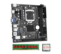 Loufy Placa Base de Escritorio ITX H61 +I3-3220 +1X8G DDR3 1600MHz RAM CPU LGA 1155 Compatible con hasta 16GB de RAM Ranuras Tarjeta de Red de 100M