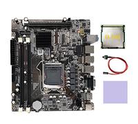 Loufy Placa Base H55 LGA1156 Compatible con I3 530 I5 760 Series CPU Memoria DDR3 Placa Base+CPU I3 540+Cable de Interruptor+Almohadilla TéRmica