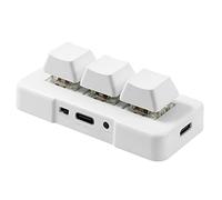 Loufy ProgramacióN Personalizada USB Macro Knob Keyboard 3 Teclas Copiar Pegar Mini BotóN Photoshop Gaming Teclado MecáNico Blanco