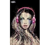 Loui Jover DJ Girl Póster (tamaño Grande), Multicolor