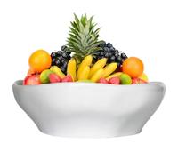 LOUIE SILNA Frutero grande de 32 cm, cuenco de porcelana blanca para servir ensalada, cesta de frutas para cocina o cesta de pan, decoración de centro de mesa, accesorios de vajilla para el hogar y la