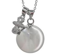 Louis Ciocchetti Collar Llamador de Ángeles para Embarazo Largo para Mujeres Embarazadas como Portador de Buena Suerte, Recordatorio de Ángeles con Colgante Dulces Sonidos, Acero Inoxidable