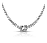 Louis Ciocchetti dal 1887 - Collar de plata 925 con nudo, ajustable, nudo simbólico para amor, amistad e infinito, ideal para regalo de San Valentín, fabricado en Italia, 32 cm, Plata, No es una