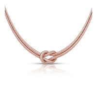Louis Ciocchetti dal 1887 - Collar de plata 925 con nudo, ajustable, nudo simbólico para amor, amistad e infinito, ideal para regalo de San Valentín, fabricado en Italia, 40 cm, Plata, No es una