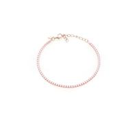 Louis Ciocchetti dal 1887 Pulsera de tenis rosa claro de plata 925 con circonitas 5A, joya elegante ajustable para mujer - Idea de regalo refinada con embalaje de lujo - Calidad Made in Italy, 2 mm,