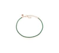 Louis Ciocchetti dal 1887 Pulsera de tenis verde de plata 925 con circonitas 5A, joya elegante ajustable para mujer - Idea de regalo refinada con embalaje de lujo - Calidad Made in Italy, 2 mm, Plata,