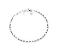 Louis Ciocchetti Since 1887 Rainbow Tennis Pulsera en plata de ley 925 con circonita cúbica 5A de 3 mm y cadena de plata chapada en oro, ajustable, elegante joyería para mujer