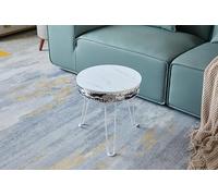 Louis Donné Party Coffee Table End Table with 10w Speaker, BT Speaker 5.0, 2 Speakers, Waterproof Stainless Steel Feet, Sensor Night Light, Wireless Charging WiFi, Foldable (White)