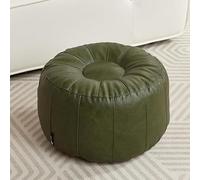 Louis Donné Puf otomano sin relleno para reposapiés, impermeable, de piel sintética, estilo marroquí, retro, para guardar libros, ropa, relajarse, mascotas, funda para mascotas (solo funda) (verde