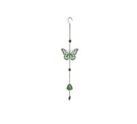 Louis Moulin Carillón de Viento Colgante - Diseño de Mariposa Verde Pálido - Móvil Sonoro de Metal con Perlas - Alto 92 x Ancho 17,5 cm - Decoración de Jardín Zen