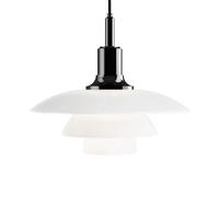 Louis Poulsen Lámpara colgante PH 3½-3 vidrio opal Negro