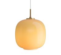 Louis Poulsen Lámpara colgante VL45 Radiohus Ø25 cm Brass-amber glass
