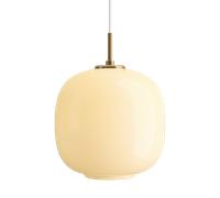 Louis Poulsen Lámpara colgante VL45 Radiohus Ø25 cm Brass-pale yellow glass