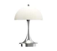 Louis Poulsen Lámpara de mesa Panthella 160 Portable v3 Chrome opal beige