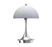 Louis Poulsen Lámpara de mesa Panthella 160 Portable v3 Chrome opal bluegrey