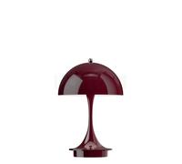 Louis Poulsen Panthella, portable lámpara recargable LED, pantalla burdeos - pie burdeos - 16 cm