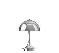 Louis Poulsen Panthella, portable lámpara recargable LED, pantalla cromo brillo/pie cromo brillo - 16 cm