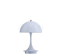 Louis Poulsen Panthella, portable lámpara recargable LED, pantalla opal azul pálido/pie azul pálido - 16 cm