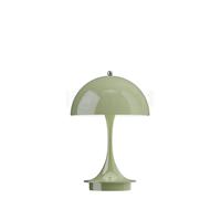 Louis Poulsen Panthella, portable lámpara recargable LED, pantalla verde - pie verde - 16 cm