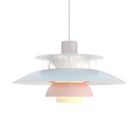 Louis Poulsen PH 5, lámpara de suspensión, gris ostra/azul/rosa