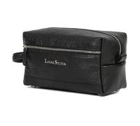 LOUIS STITCH TK-SZ-JB-300 - Neceser de piel italiana encogida para hombre, organizador de viaje con múltiples compartimentos, neceser de aseo para hombre, color negro