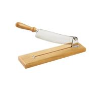 Louis Tellier - Corta Pan Profesional de Acero Inoxidable con Base de Madera - Cuchilla Recta de 25 cm - Utensilio de Cocina Duradero