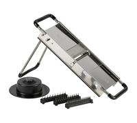 Louis Tellier - Mandolina Profesional del Chef - Acero Inoxidable - Rebanada de Frutas y Verduras y Realiza Fritas y Julianas - Grosor Ajustable - Fabricado en Francia