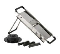 Louis Tellier - Mandolina Profesional del Chef - Acero Inoxidable - Rebanada de Frutas y Verduras y Realiza Fritas y Julianas - Grosor Ajustable - Fabricado en Francia