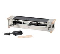 Louis Tellier - Máquina de rasqueta profesional - 4 sartenes + placa superior antiadherente - 1 a 4 personas - Forma rectangular - Todo acero inoxidable - Interruptor de seguridad - 230 V/600 W
