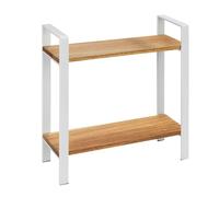 WENKO Louisa - Estantería de Cocina de 2 Niveles para encimera, Madera de Acacia y Metal, CREA más Espacio de Almacenamiento en la Cocina, 32 x 33 x 11 cm, Color Blanco