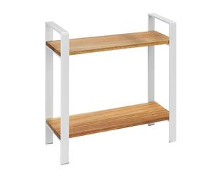 Louisa - Estantería de Cocina de 2 Niveles para encimera, Madera de Acacia y Metal, CREA más Espacio de Almacenamiento en la Cocina, 32 x 33 x 11 cm, Color Blanco
