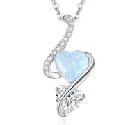 LOUISA SECRET Collar de mujer Infinity Double-Heart Collar de plata de ley 925 para mujer, regalo de San Valentín, día de Navidad