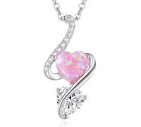 LOUISA SECRET Collar de mujer Infinity Double-Heart Collar de plata de ley 925 para mujer, regalo de San Valentín, día de Navidad