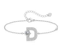 LOUISA SECRET Pulseras para mujeres y niñas, chapadas en cobre, con inicial de platino A-Z, regalos de joyería para mujeres/esposa/ella/mamá, aniversario, cumpleaños, día de la madre, Navidad, San
