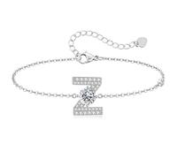 LOUISA SECRET Pulseras para mujeres y niñas, chapadas en oro de 18 quilates, con inicial A-Z, regalos de joyería ajustables para mujeres, esposa, madre, novia, aniversario, cumpleaños, día de la madre