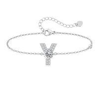 LOUISA SECRET Pulseras para mujeres y niñas, chapadas en oro de 18 quilates, con inicial A-Z, regalos de joyería ajustables para mujeres, esposa, madre, novia, aniversario, cumpleaños, día de la madre