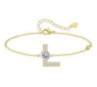 LOUISA SECRET Pulseras para mujeres y niñas, chapadas en oro de 18 quilates, con inicial A-Z, regalos de joyería ajustables para mujeres, esposa, madre, novia, aniversario, cumpleaños, día de la madre