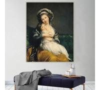 Louise Élisabeth Vigée Le Brun "Autorretrato con turbante y su hijo" Impresiones en lienzo Pintura para decoración del hogar (60 x 75 cm/Sin marco)