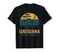 Louisiana Bayou Noches Camisa Pantano Atardecer Luna Árboles Camiseta