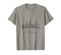 Louisiana Home Black Skyline - Recuerdo artístico de viaje dibujado a mano Camiseta