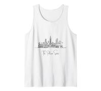Louisiana Home Black Skyline - Recuerdo artístico de viaje dibujado a mano Camiseta sin Mangas