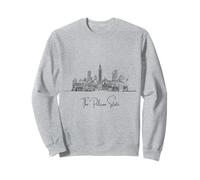 Louisiana Home Black Skyline - Recuerdo artístico de viaje dibujado a mano Sudadera