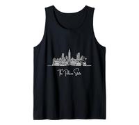 Louisiana Home White Skyline - Recuerdo artístico de viaje dibujado a mano Camiseta sin Mangas