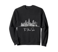 Louisiana Home White Skyline - Recuerdo artístico de viaje dibujado a mano Sudadera