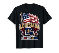 Louisiana Honors The Red White and Blue Camiseta