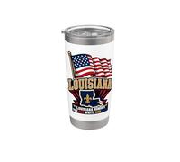 Louisiana Honors The Red White And Blue Vaso térmico de acero inoxidable de doble pared