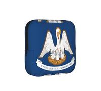 Louisiana State Flag Print Soft Sponge Period Bag Women Tampón Pouch Resistente a las manchas Soporte para compresas sanitarias Bolsa pequeña con cremallera