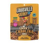 Louisville Jerky Co. Sweet & Smoky Carolina Mustard BBQ Vegan Jerky, Snack de proteínas a base de plantas (3 onzas, 1 paquete) - Sabor ahumado de barbacoa sureña, sin gluten, vegetariano