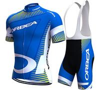 louizumify Maillots de Ciclismo de Manga Corta para Hombre Conjunto de Ropa de Verano, Culottes de Ciclismo con Acolchado de Gel 3D